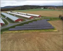  ?? COURTESY OF BERKS COUNTY COMMUNITY FOUNDATION ?? The bird’s-eye view of the solar array at turkey farm in Lebanon County, near the Berks County line.