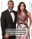  ??  ?? Seeing the funny side: Peele with his actress wife Chelsea Peretti