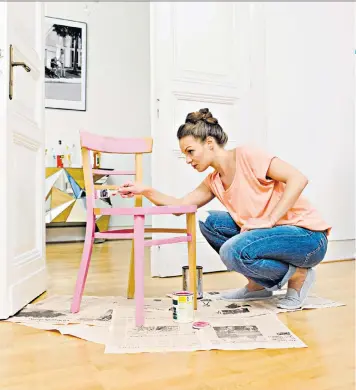  ??  ?? If you’re wary of bold colours, start by painting a few little things – a chair, or even the inside of a kitchen cupboard