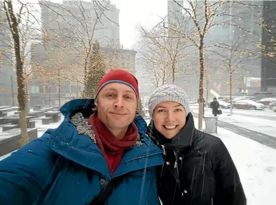  ?? TOBY FUTTER ?? Toby Futter, pictured with his wife Jean Anstett, has loved ‘‘the energy and purpose’’ of New York from his first day in the city.