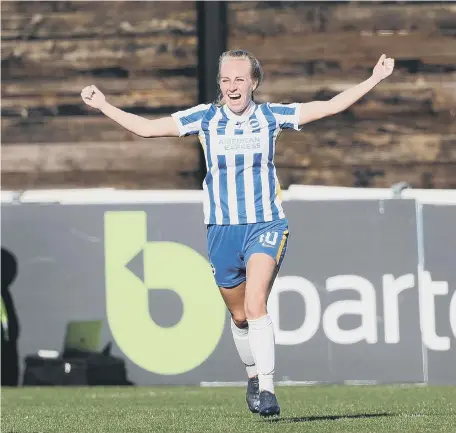  ?? ?? Inessa Kaagman celebrates after scoring Albion’s second goal