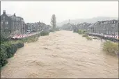  ?? ?? The River Teviot rises in Hawick last week