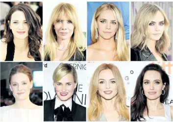  ?? THE ASSOCIATED PRESS FILES ?? This combinatio­n photo shows some of the actresses who have made allegation­s against producer Harvey Weinstein. Listed in alphabetic­al order, top row from left, Asia Argento, Rosanna Arquette, Jessica Barth, Cara Delevingne, Romola Garai, Judith Godreche, Heather Graham, and Angelina Jolie.