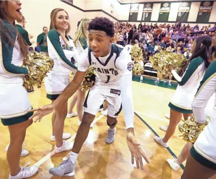  ?? JOE RONDONE/THE COMMERCIAL APPEAL ?? Briarcrest’s Kennedy Chandler is introduced before their game against Christian Brothers at Briarcrest Christian School on Jan. 17, 2020.