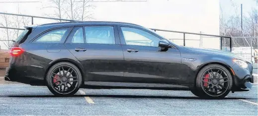  ?? JUSTIN PRITCHARD • POSTMEDIA NEWS ?? The Mercedes-benz E63 wagon is a totally sensible all-weather family hauler that just happens to have a rocket thruster stuffed under the hood.