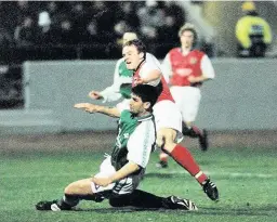  ??  ?? Historic win Chris Jackson scores the winner against Hibs back in 1999