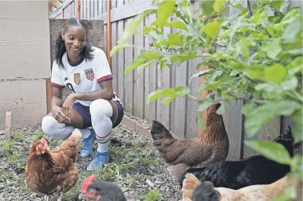  ?? HARRISON HILL/ USA TODAY SPORTS ?? Crystal Dunn, shown at home in Portland, Oregon, is an attacking midfielder with her NWSL team. For the USWNT, she plays left back.