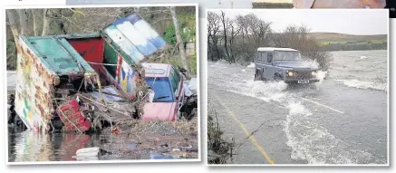  ?? Sue Hayman offered farmers support during the floods which hit her constituen­cy, far left, and wider Cumbria, left ??