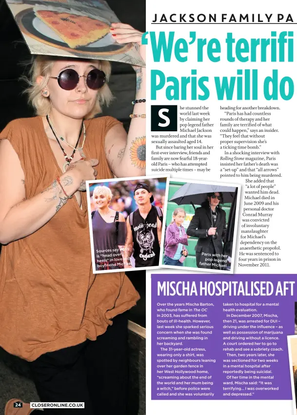  ??  ?? Sources say Paris is “head over with heels” in love boyfriend Michael Paris with her pop legend father Michael