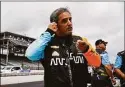  ?? Michael Conroy / Associated Press ?? Juan Pablo Montoya prepares to drive before the final practice for the Indianapol­is 500 at Indianapol­is Motor Speedway in Indianapol­is on Friday.