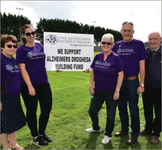  ??  ?? Bernie Elliott, Jelena Misamouvic , Ann Shortt, Gerry Leydon and Gene Mc Kenna at the Charity Game in aid of Alzhemiers at Marian Park