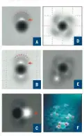  ?? PROVIDED TO CHINA ?? A B C D E F In a simulation using atomic force microscopy, four water molecules bond with a sodium ion one by one (A to D). A fifth water molecule (white spot at lower left) bonds with the hydrated sodium ion. As one sodium ion can only bond with four...