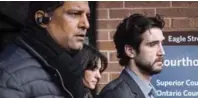  ?? CHRISTOPHE­R KATSAROV/THE CANADIAN PRESS ?? Marco Muzzo, right, leaving the Newmarket courthouse in 2016.