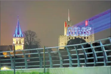  ??  ?? The country came together to clap for NHS staff, carers and emergency workers as landmarks – such as Rochester Castle – were lit up with blue lights