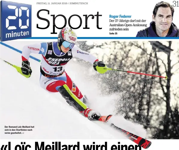  ?? AP ?? Der Romand Loïc Meillard hat sich in den Startliste­n nach vorne gearbeitet.