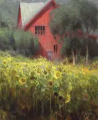  ??  ?? Sunflower Farm, oil, 12 x 10" (30 x 25 cm)