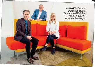  ??  ?? judges: Declan O’Donnell, Hugh Wallace and Deirdre Whelan; below, Amanda Kavanagh