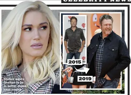  ??  ?? Stefani wants Shelton to be in better shape, says source 2015 2019