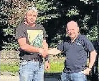  ??  ?? Tragic Conor Morgan (left) pictured here with Transport Manager Seamus Mc Evoy last June