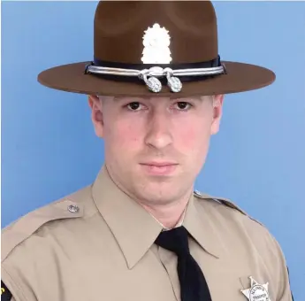  ?? PHOTO PROVIDED BY ILLINOIS STATE POLICE ?? Illinois State Police Trooper Christophe­r Lambert was struck and killed Saturday afternoon as he was trying to help at an accident scene on I-294 in the north suburbs.