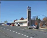  ?? IMAGE FROM SCREENSHOT ?? When West High Street is repaved this spring, it may be reduced from four travel lanes, shown here, to two travel lanes, a center turn lane and bike lanes on each side.