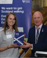  ?? ?? „„Gillian is awarded Community Path Volunteer of the Year. The prize was given by Scotland’s walking charity, Paths for All, at its annual Volunteer Awards at the Scottish Parliament.