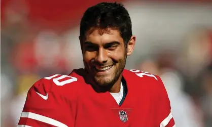  ?? Photograph: Getty Images ?? Jimmy Garoppolo had a successful, if brief, appearance for the Niners on Sunday.