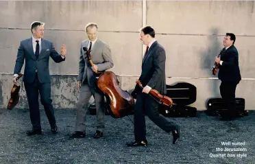  ??  ?? Well suited: the Jerusalem Quartet has style