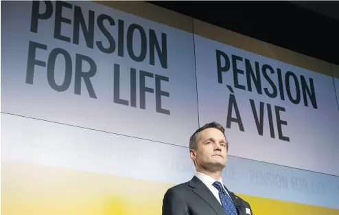  ?? ADRIAN WYLD / THE CANADIAN PRESS ?? Minister of Veterans Affairs Seamus O’Regan spoke at National Defence headquarte­rs in Ottawa, Wednesday, announcing the Trudeau government’s plan to provide injured veterans with lifelong disability pensions.