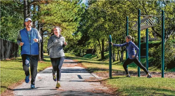  ?? Courtesy photo ?? Bridgeland, an 11,400-acre master-planned community in Cypress, developed with a focus on wellness, health and fitness. From gyms to restaurant­s to outdoor activities, the community is an example of developmen­t trends toward healthy living.