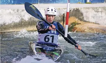  ?? FOTO: WSC ?? Liv Konrad hinterließ bei der DM-Generalpro­be auf dem Augsburger Eiskanal einen starken Eindruck.