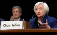  ?? — AP ?? Janet Yellen said delaying rate increases could eventually leave the Fed to hike interest rates quickly.