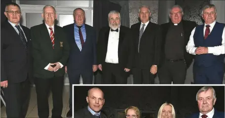  ??  ?? ABOVE: Attending the 40th anniversar­y of Rylane Boxing Club were John Crowley, Secretary; Michael O’Neill, President, Cork Boxing Board; Dan Lane, Coach; Michael Cronin, President, Rylane Boxing; Larry Morrissey, Garda Boxing; Canon Peadar Murphy and John Barrett.
RIGHT: Sean, Gwen, Sheila and John Barrett.