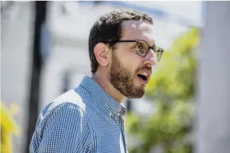  ?? Stephen Lam/The Chronicle ?? State Sen. Scott Wiener, above, chastised far-right activist Charlie Kirk for “lies bigots have always spread about LGBTQ people — lies that lead to violence against our community.”
