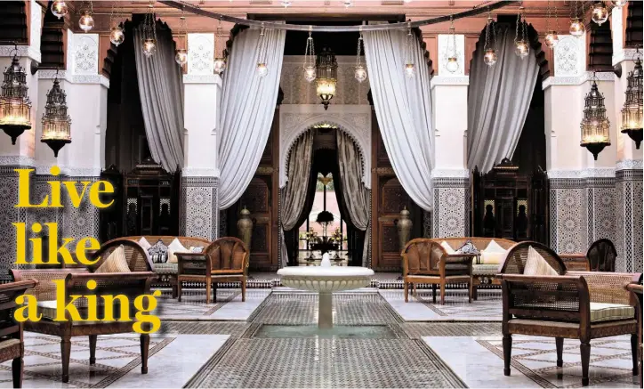  ??  ?? The Royal Mansour in Marrakech was commission­ed by King Mohammed VI of Morocco, who often hosts guests in its 53 private riads, situated in almost four hectares of gardens