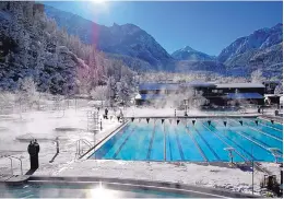  ?? COURTESY OF OURAY HOT SPRINGS ?? The public Ouray Hot Springs recently underwent a $10 million facelift with several different types of pools to soothe aching bodies.