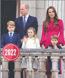  ?? ?? The Cambridge family was front and centre at all the headline events of the Platinum Jubilee celebratio­ns.