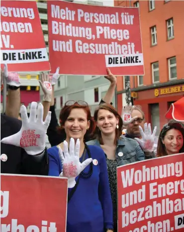  ?? Foto: DIE LINKE/Daniel Wittmer ?? Katja Kipping kämpft gegen Pflegenots­tand