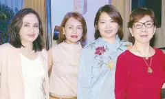  ??  ?? ( From left) Doctors Edna Gatan, Liberty Sumilang, Beverly Ong-Amoranto and Carmencita Salud.