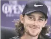  ?? STUART FRANKLIN — GETTY IMAGES ?? Tommy Fleetwood of England answers questions from the media at a press conference.