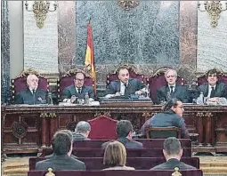  ?? EFE ?? Parte del tribunal que juzga a los líderes del procés