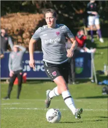  ??  ?? Edel Kennedy on the ball against DLR Waves on Sunday.