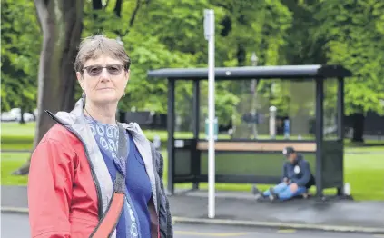  ?? PHOTO: GERARD O’BRIEN ?? Last stop . . . University of Otago Assoc Prof Karen Nairn wants the bus service from Otago Peninsula to Otago Museum to be restored.