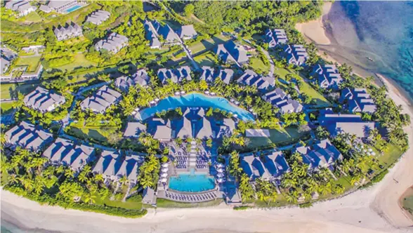  ??  ?? An aerial view of InterConti­nental Fiji Golf Resort & Spa at Natadola Bay