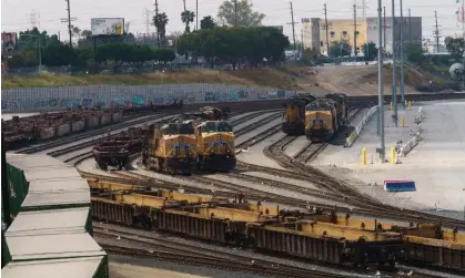  ?? ?? Union Pacific LATC Intermodal Terminal in Los Angeles, California. Photograph: Damian Dovarganes/AP