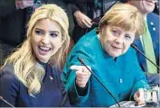  ?? Clemens Bilan European Pressphoto Agency ?? IVANKA TRUMP with German Chancellor Angela Merkel at the White House last week. Her role in her father’s administra­tion has come under scrutiny.