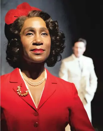  ?? PEYTON ROBINSON ?? Shariba Rivers as Wiletta and Will Decker as Al Manners in “Trouble in Mind” at TimeLine Theatre.