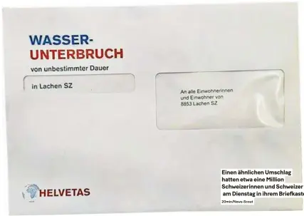  ?? 20min/news-scout ?? einen ähnlichen Umschlag hatten etwa eine Million schweizeri­nnen und schweizer am Dienstag in ihrem Briefkaste­n.