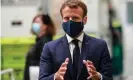  ?? Photograph: Ludovic Marin/EPA ?? French President Emmanuel Macron visiting a factory in May.