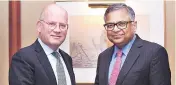  ??  ?? John Flannery ( left), chairman & CEO, GE with N Chandrasek­aran, chairman, Tata Sons